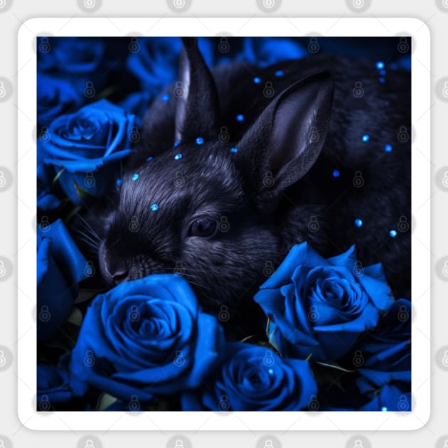 Black Rabbit Sticker by Enchanted Reverie